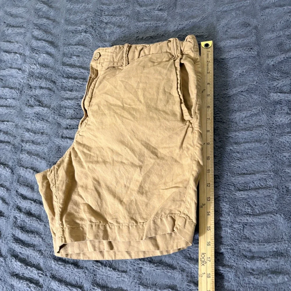 Polo Ralph Lauren Mens 36 Tan Linen Cotton Blend Straight Fit Chino Shorts AQ497
